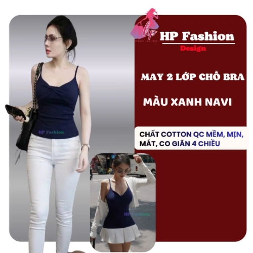 Áo hai dây nữ form dài ôm body không mút chiết eo basic xoắn v1 , áo kiểu mùa hè vải cotton QC co giãn  size S M L XL 2XL 3XL có bigsize  HP106