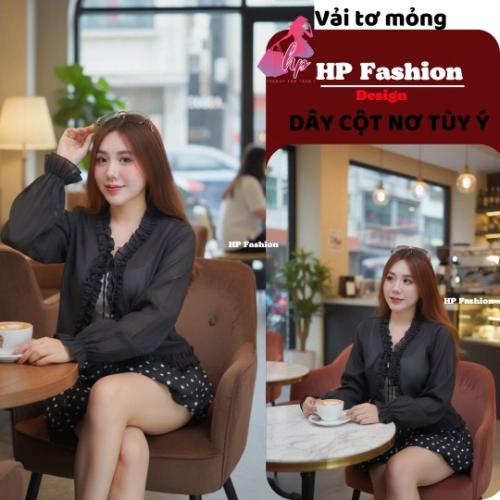 Áo khoác cardigan mặc ngoài, mỏng xuyên thấu, áo nữ kiểu nữ basic vải tơ nến viền bèo  dây cột phối áo và đầm mùa hè A9