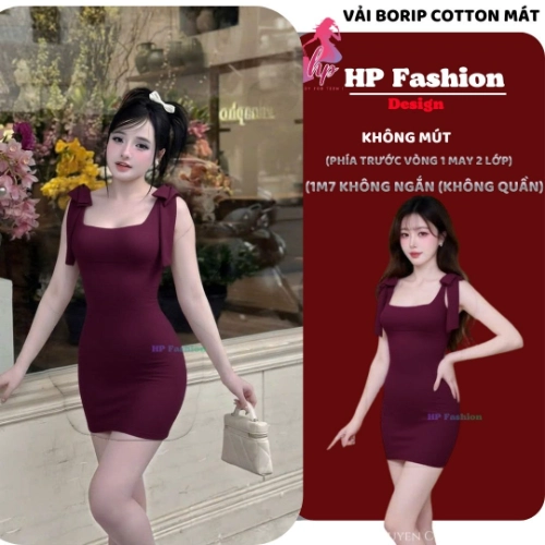 Đầm hai dây bản to DÂY NƠ không mút ôm body  dáng ngắn  , váy kiểu trơn basic  đen đỏ xanh có bigsize vải thoáng mát mùa hè tôn dáng sang chảnh HP112