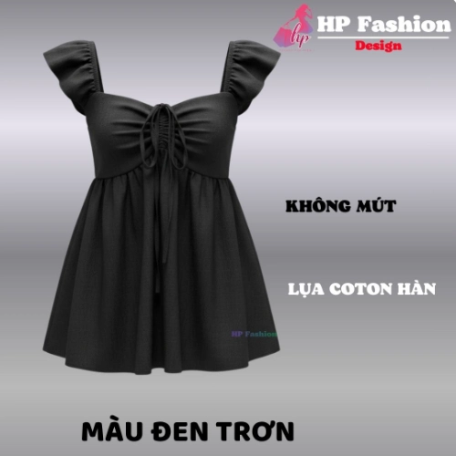 Áo babydoll nữ tay cánh tiên form che bung, áo kiểu dây rút vòng 1 tôn dáng lưng chun ôm eo HP111