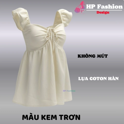 Áo babydoll nữ tay cánh tiên form che bung, áo kiểu dây rút vòng 1 tôn dáng lưng chun ôm eo HP111