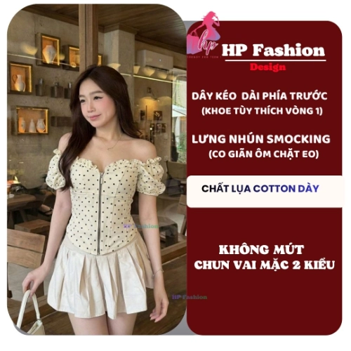 [Mua TĂNG 1 size so bảng SIZE ] Áo corset tay phồng, áo kiểu body trễ vai mùa hè vải lụa cotton QC lưng chun  size S M L XL 2XL 3XL có bigsize  HP107