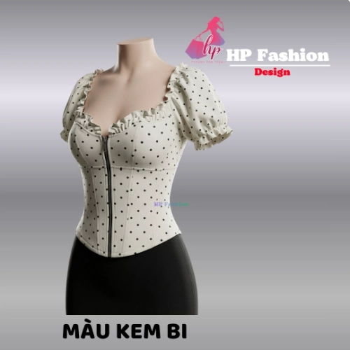 [Mua TĂNG 1 size so bảng SIZE ] Áo corset tay phồng, áo kiểu body trễ vai mùa hè vải lụa cotton QC lưng chun  size S M L XL 2XL 3XL có bigsize  HP107