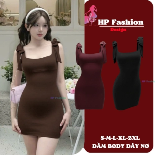Đầm hai dây bản to DÂY NƠ không mút ôm body  dáng ngắn  , váy kiểu trơn basic  đen đỏ xanh có bigsize vải thoáng mát mùa hè tôn dáng sang chảnh HP112