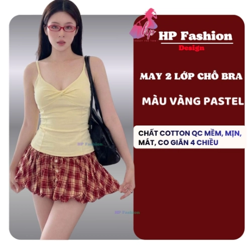 Áo hai dây nữ form dài ôm body không mút chiết eo basic xoắn v1 , áo kiểu mùa hè vải cotton QC co giãn  size S M L XL 2XL 3XL có bigsize  HP106