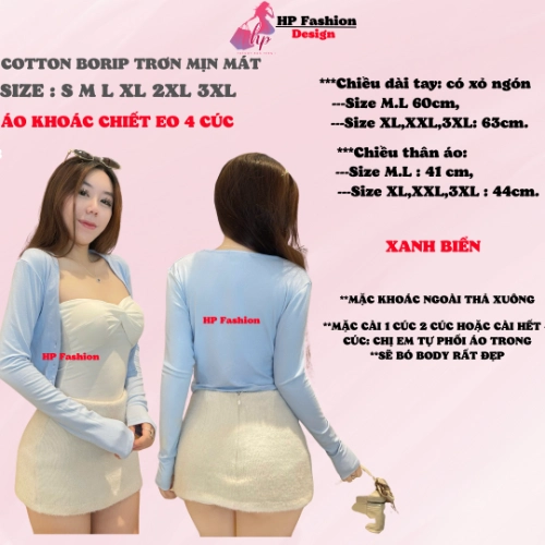 [CHỌN TĂNG 1 SIZE]Áo khoác cardi gan [KHÔNG CÓ ÁO TRONG] dáng ngắn 4 cúc chiết eo ôm bó body basic, áo phối kiểu mặc bên ngoài nữ tay dài vải cotton cao cấp co giãn có bigsize mùa hè HP50