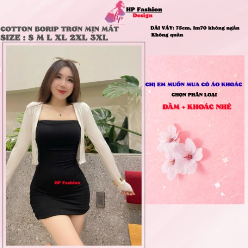 Đầm sát nách ôm body dáng ngắn không mút, váy kiểu trơn basic  đen đỏ xanh có bigsize vải thoáng mát mùa hè tôn dáng sang chảnh HP61