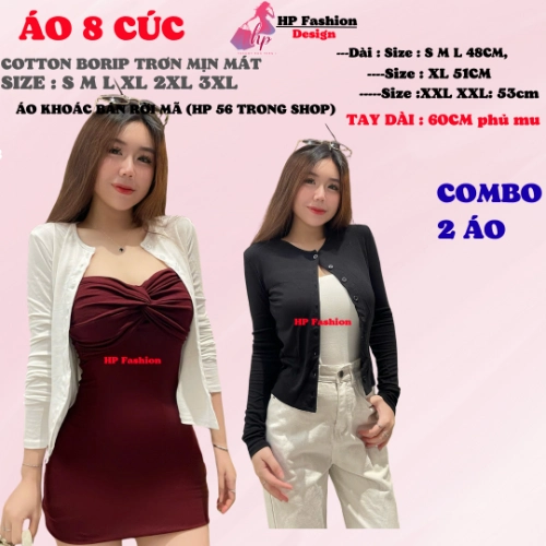 Áo khoác cardigan siêu phối [KHÔNG CÓ ÁO TRONG] dáng dài 8 cúc chiết eo ôm bó body basic, áo phối kiểu mặc bên ngoài bên trong đều được nữ tay dài vải cotton cao cấp co giãn có bigsize mùa hè HP56