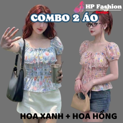 Áo THÊU HOA trễ bệt vai ôm  body tùng xòe nhún eo, áo kiểu nữ vải xốp nhăn mùa hè đi biển size S M L XL 2XL 3XL  HP110
