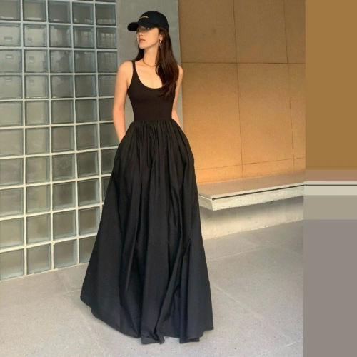 Váy maxi 2 dây dáng xòe, đầm nữ dài dự tiệc mùa hè đi biểnG33 Voan Voi Dress Women