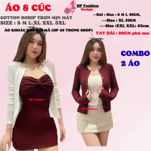 Áo khoác cardigan siêu phối [KHÔNG CÓ ÁO TRONG] dáng dài 8 cúc chiết eo ôm bó body basic, áo phối kiểu mặc bên ngoài bên trong đều được nữ tay dài vải cotton cao cấp co giãn có bigsize mùa hè HP56