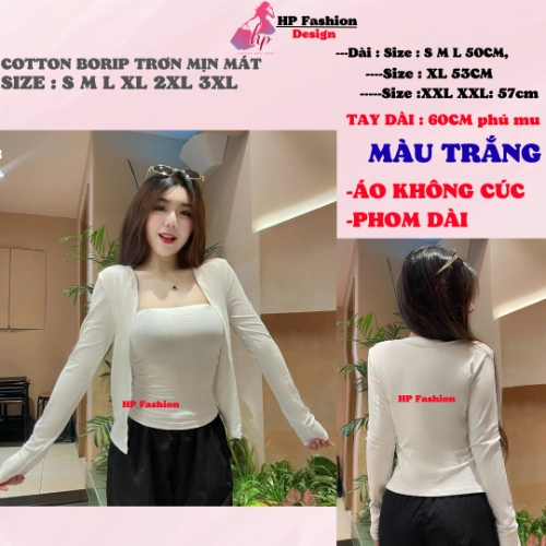 Áo khoác cardigan TRƠN KHÔNG CÚC dáng dài [KHÔNG KÈM ÁO TRONG]  basic, áo phối kiểu mặc bên ngoài nữ tay dài vải cotton cao cấp co giãn có bigsize mùa hè thu đông HP60