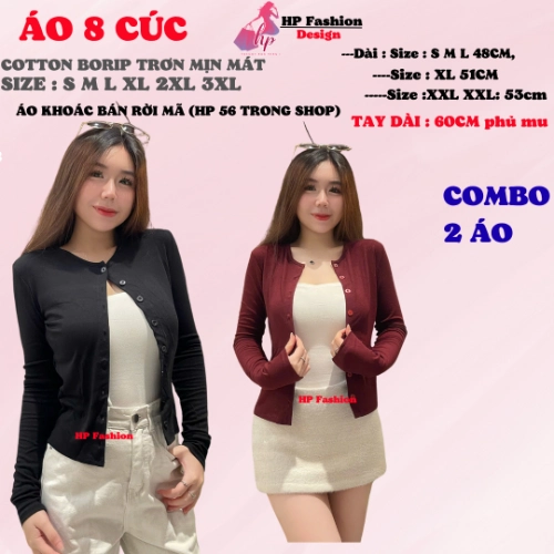 Áo khoác cardigan siêu phối [KHÔNG CÓ ÁO TRONG] dáng dài 8 cúc chiết eo ôm bó body basic, áo phối kiểu mặc bên ngoài bên trong đều được nữ tay dài vải cotton cao cấp co giãn có bigsize mùa hè HP56