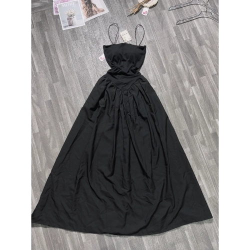 Đầm hai dây xoè, váy body phối thân dáng xoè màu đen sang chảnh dự tiệc hàn quốc VD344 Nữ Women Dress Voan Voi
