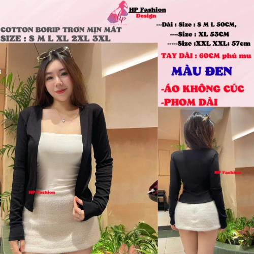 Áo khoác cardigan TRƠN KHÔNG CÚC dáng dài [KHÔNG KÈM ÁO TRONG]  basic, áo phối kiểu mặc bên ngoài nữ tay dài vải cotton cao cấp co giãn có bigsize mùa hè thu đông HP60