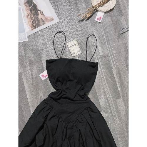 Đầm hai dây xoè, váy body phối thân dáng xoè màu đen sang chảnh dự tiệc hàn quốc VD344 Nữ Women Dress Voan Voi