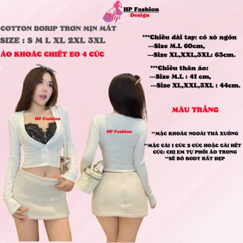 [CHỌN TĂNG 1 SIZE]Áo khoác cardi gan [KHÔNG CÓ ÁO TRONG] dáng ngắn 4 cúc chiết eo ôm bó body basic, áo phối kiểu mặc bên ngoài nữ tay dài vải cotton cao cấp co giãn có bigsize mùa hè HP50
