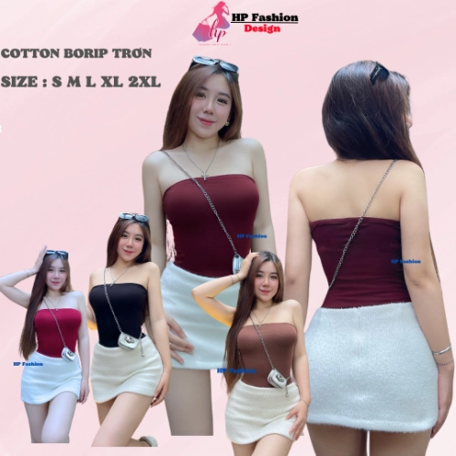 Áo quây tube phom dài ôm body mỏng mát, áo ống tank top nữ  vải thun cotton borip trơn basic co giãn 4 chều thoáng mát thấm hút mồ hôi size S M L Xl XXL  có bigsize mùa hè HP41
