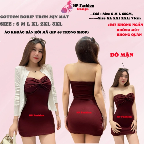 Đầm xoắn cúp ôm body ống dáng ngắn không mút , váy kiểu trơn basic  đen đỏ xanh có bigsize vải thoáng mát mùa hè tôn dáng sang chảnh HP57