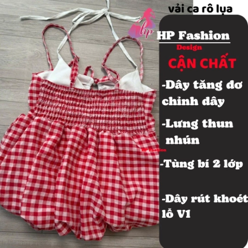 Áo dây yếm tùng bí 2 lớp  che bụng dưới , áo kiểu nữ vải caro mùa hè đi biển size S M L XL   A11