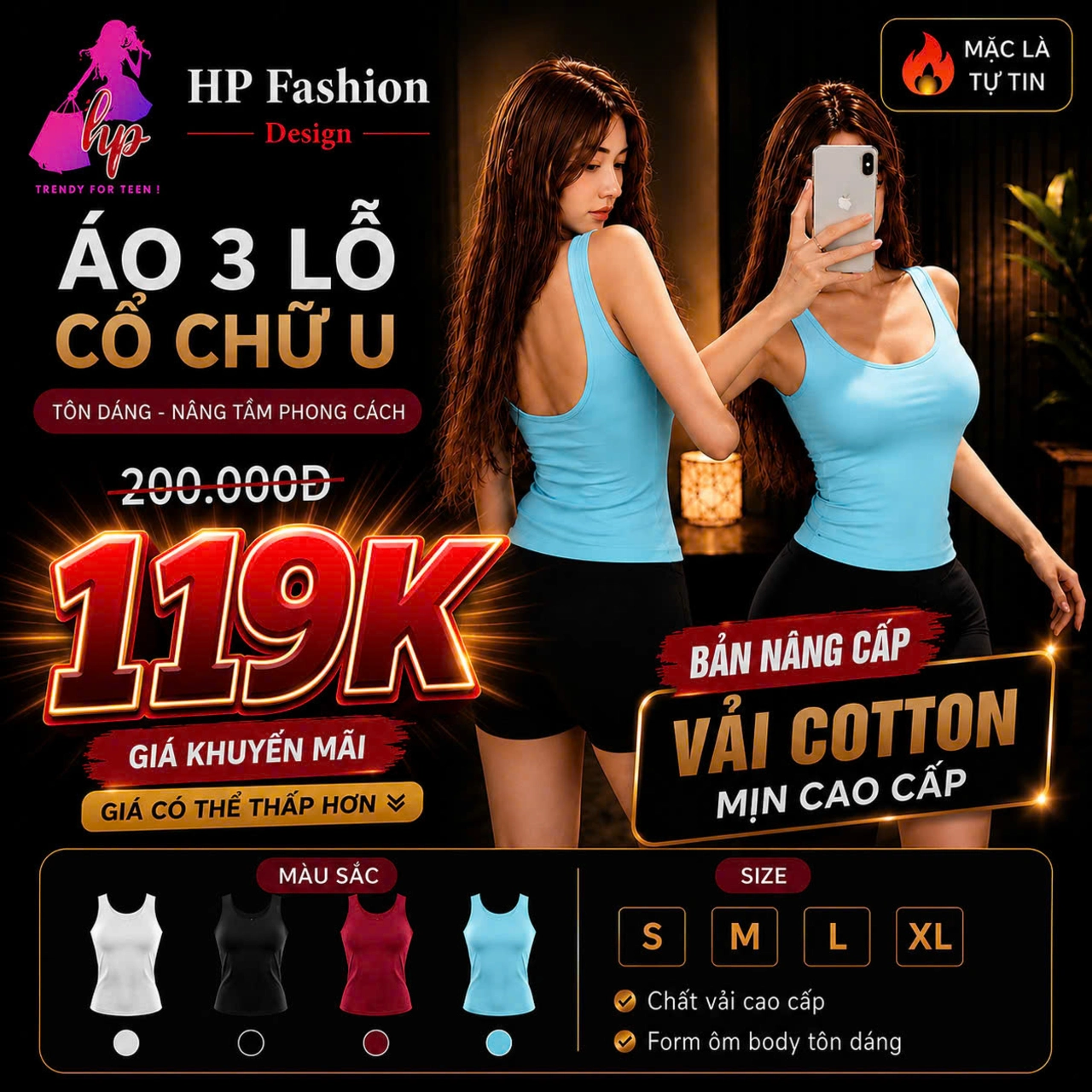 Áo 3 Lỗ hở lưng  phom dài ôm body, áo 2 dây kiểu nữ cổ u mùa hè thun co giãn màu đen trắng nâu đi chơi tôn dáng sang chảnh A28
