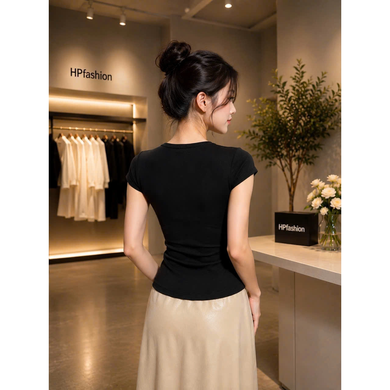 Áo cổ V ôm body nữ khuy móc cài, áo kiểu nữ tay hến vải thun cotton mịn mát giãn 4 chiều  mùa hè đi biển size S M L A29