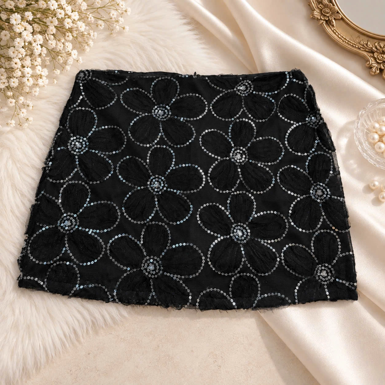 Chân váy chữ A ren hoa body dáng ngắn phong cách Y2k, váy nữ có quần bảo hộ mặc noel tết quanh năm CÓ BIGSIZE A30